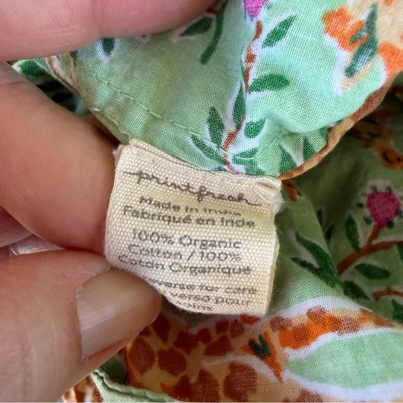 PrintFresh Grazing Giraffes Mint Green Pajama Shorts 100% Organic Cotton XS GUC - Picture 6 of 6